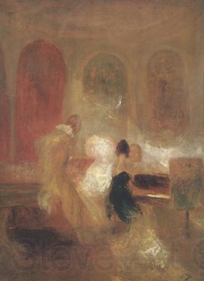 Joseph Mallord William Turner Music party in Petworth (mk31) Norge oil painting art
